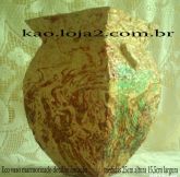 Eco vaso marmorizado com detalhe de coração