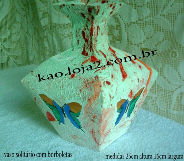 vaso solitário c/ borboletas