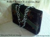 Bolsa praia floral com missanga